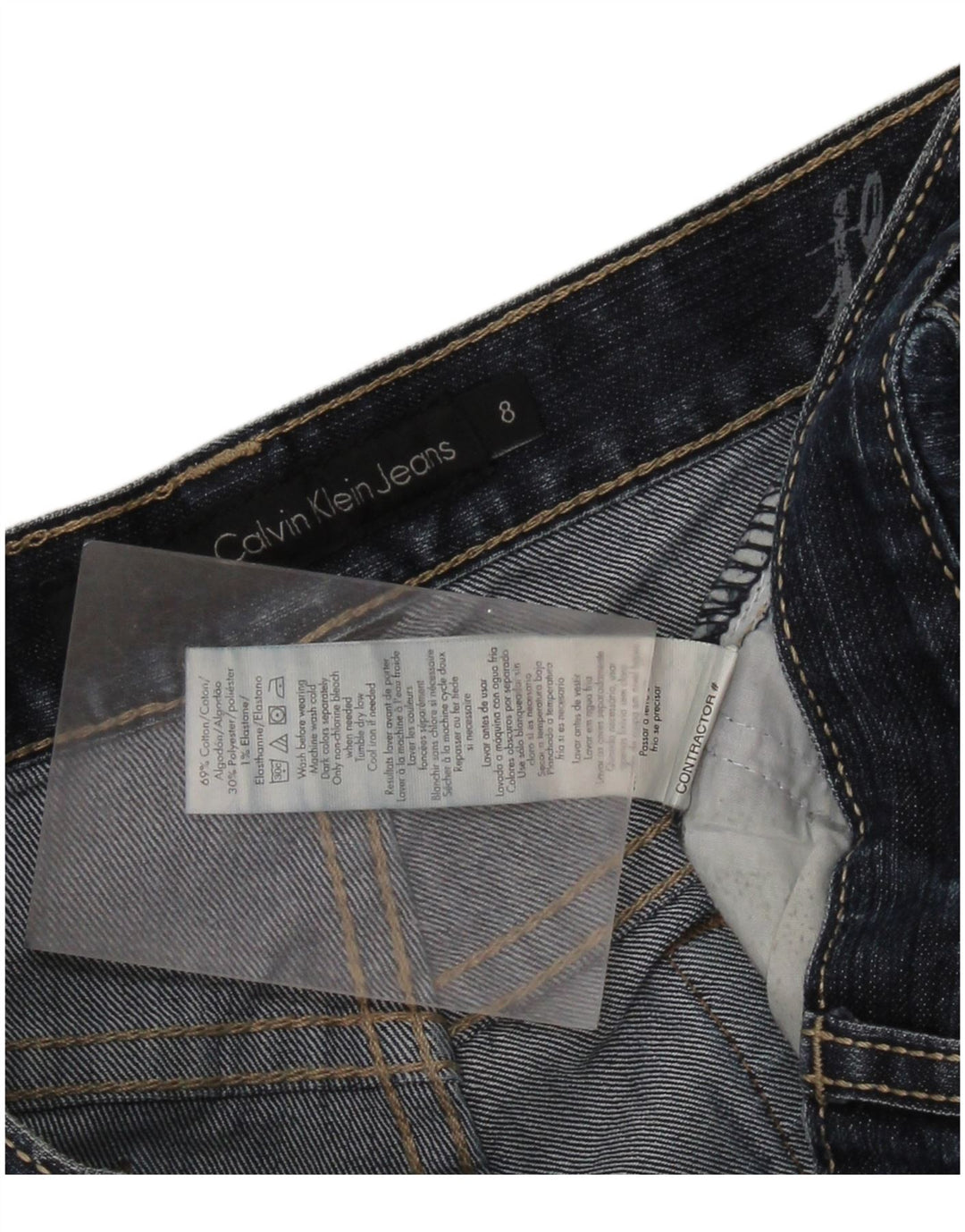 CALVIN KLEIN Womens Flared Jeans US 8 Medium W32 L31 Navy Blue Cotton