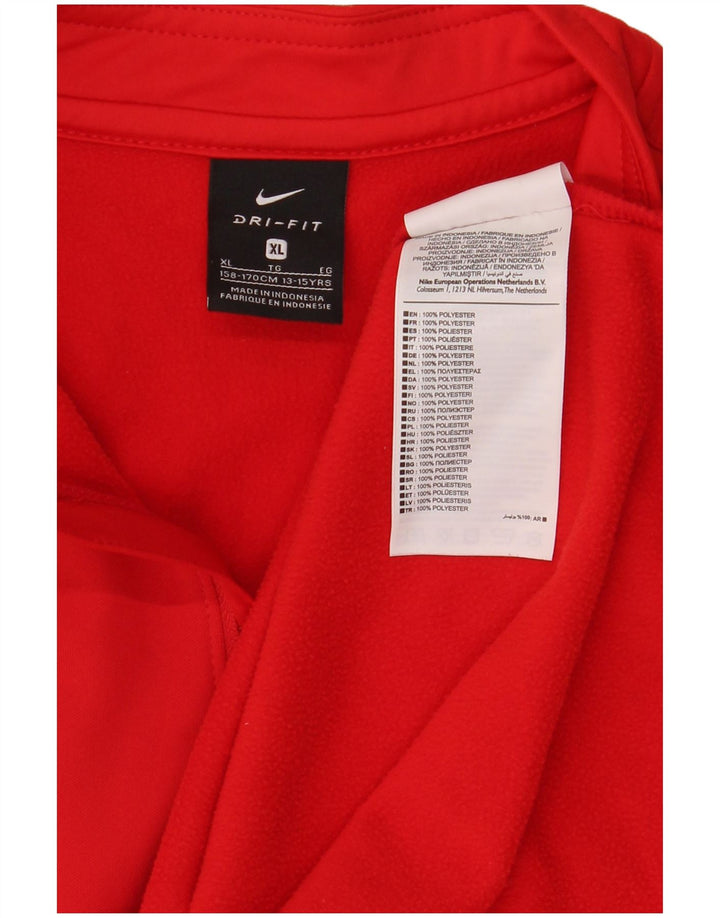 Nike Boys Dri Fit Zip Neck Pullover Tracksuit Top 13-14 Years XL Red