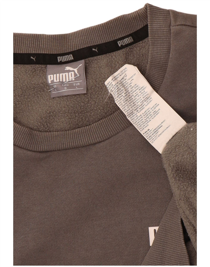 Puma Mens Sweatshirt Jumper Large Grey Cotton