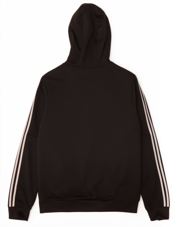 Felpa con cappuccio con zip grafica Adidas da ragazzo 11-12 anni in poliestere nero