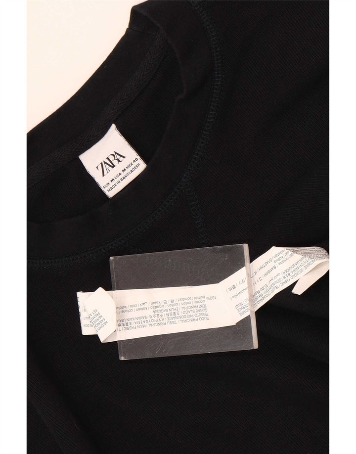 Zara Homme Top Manches Longues Coton Noir Moyen