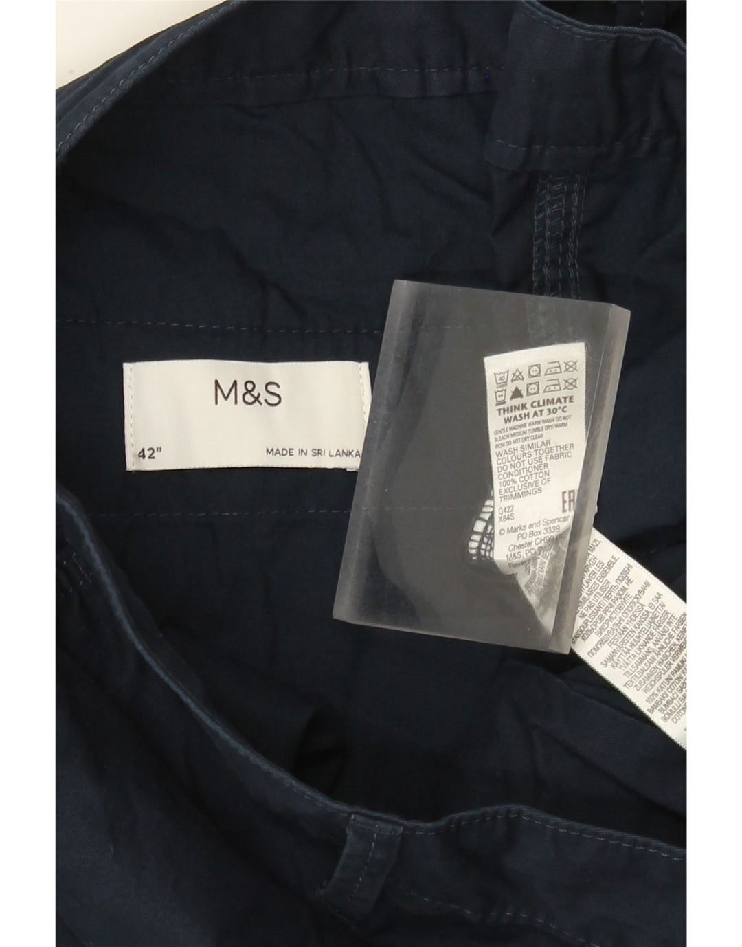 Marks & Spencer Mens Cargo Shorts W42 2XL Navy Blue Cotton