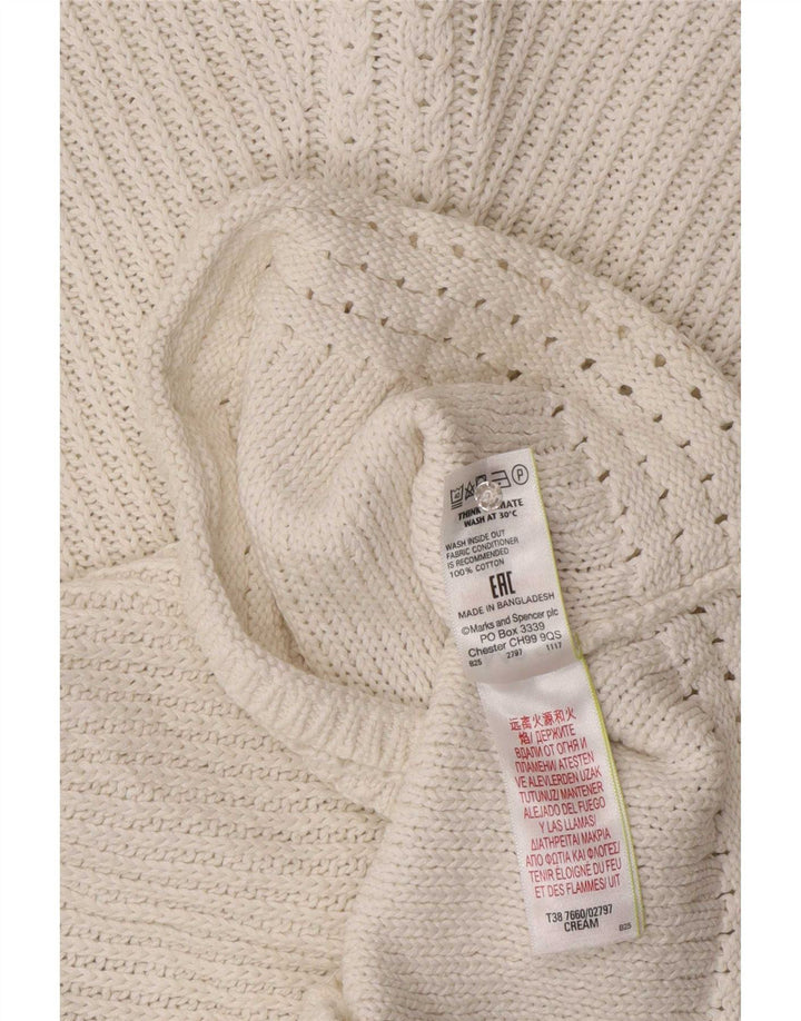 Marks & Spencer Womens Boat Neck Jumper Sweater UK 14 Medium Off White