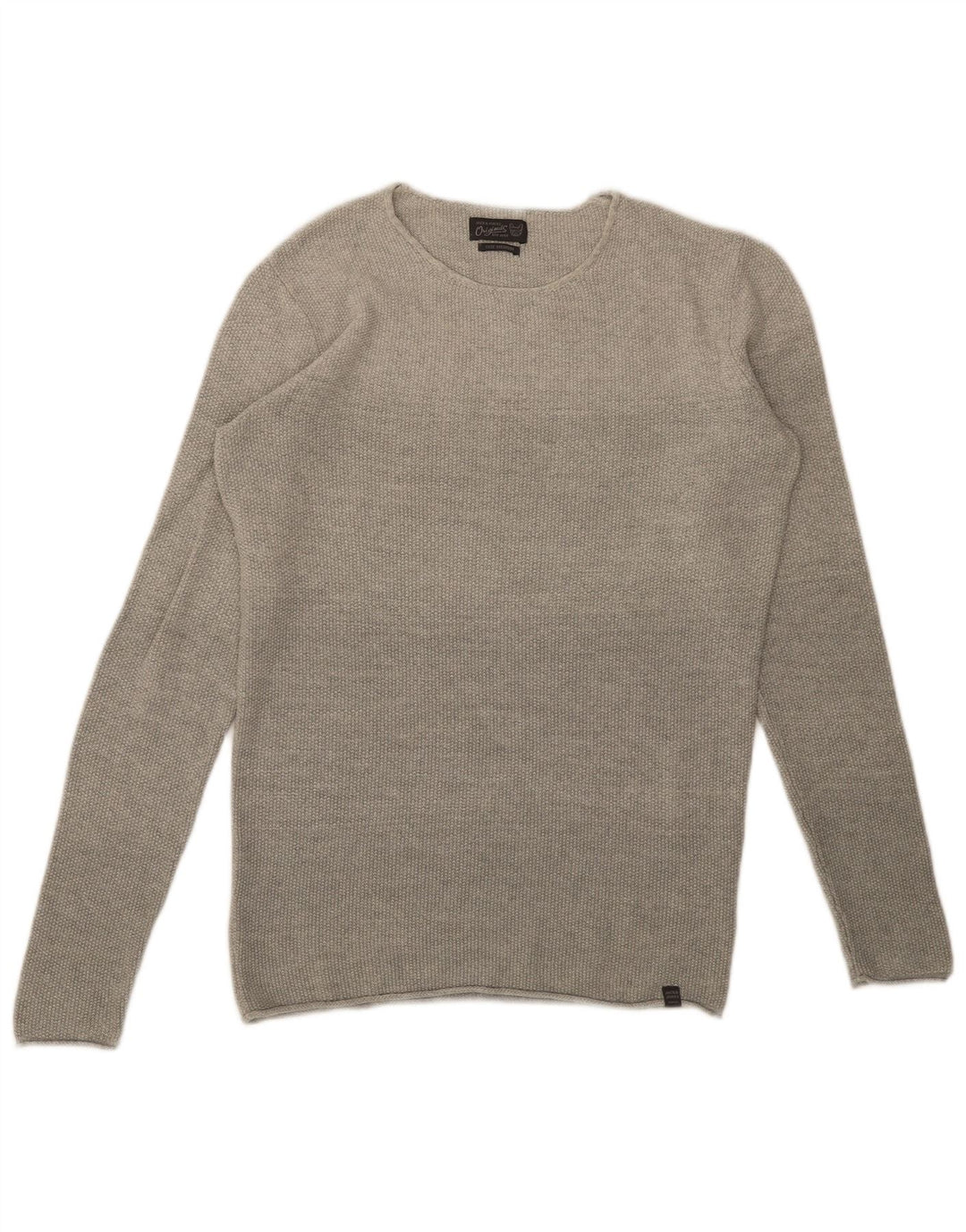 Jack & Jones Mens Crew Neck Jumper Sweater Medium Grey Cotton