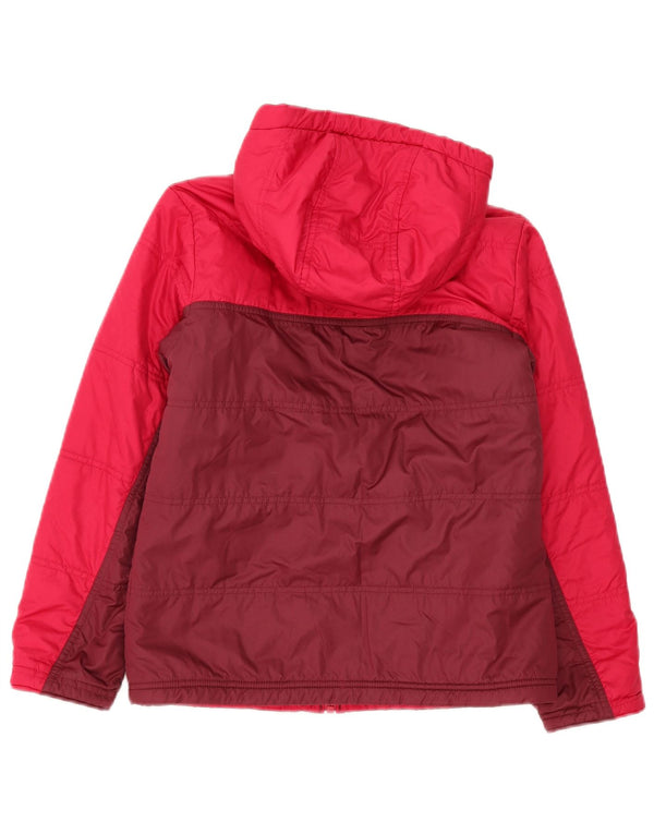 Jaqueta acolchoada com capuz para meninas Patagonia 11-12 anos grande bloco vermelho