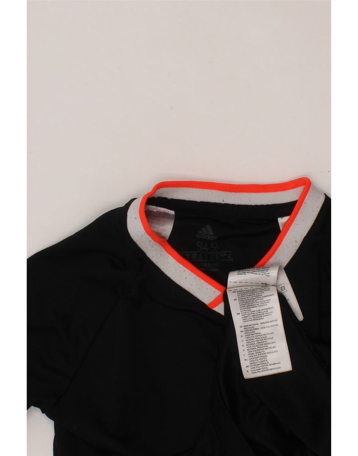ADIDAS Boys Climalite T-Shirt Top 4-5 Years Small Black Polyester