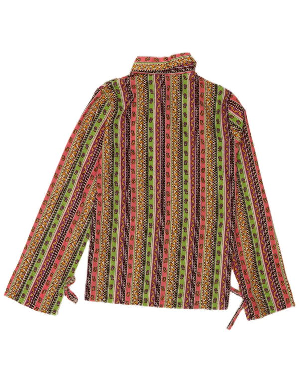 Blusa feminina vintage UK 12 média floral multicolorida