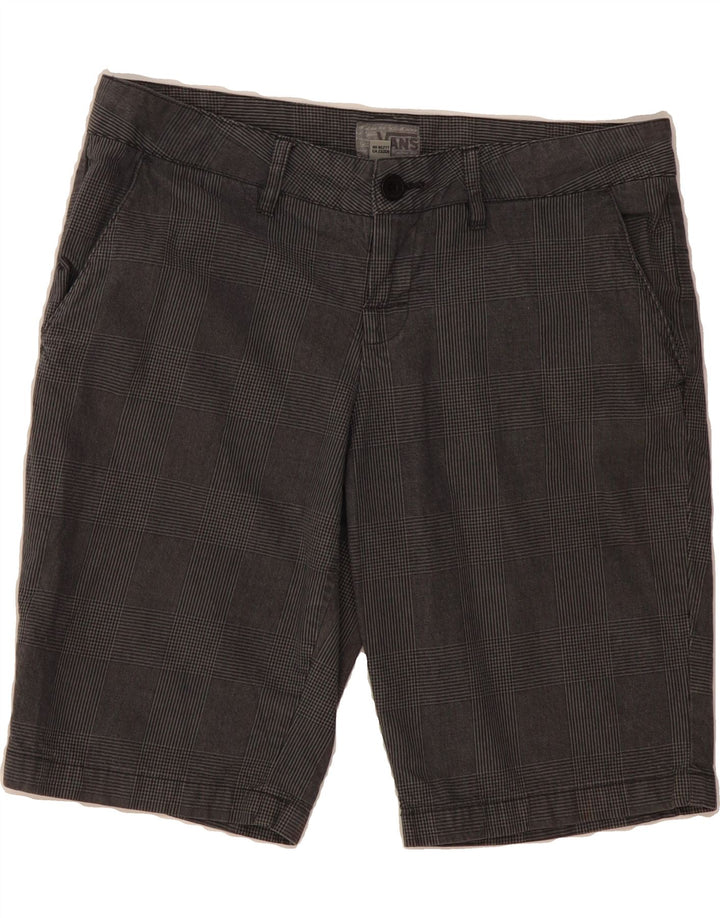 VANS Womens Chino Shorts US 11 Large W36  Grey Check Cotton Vintage Vans and Second-Hand Vans from Messina Hembry 