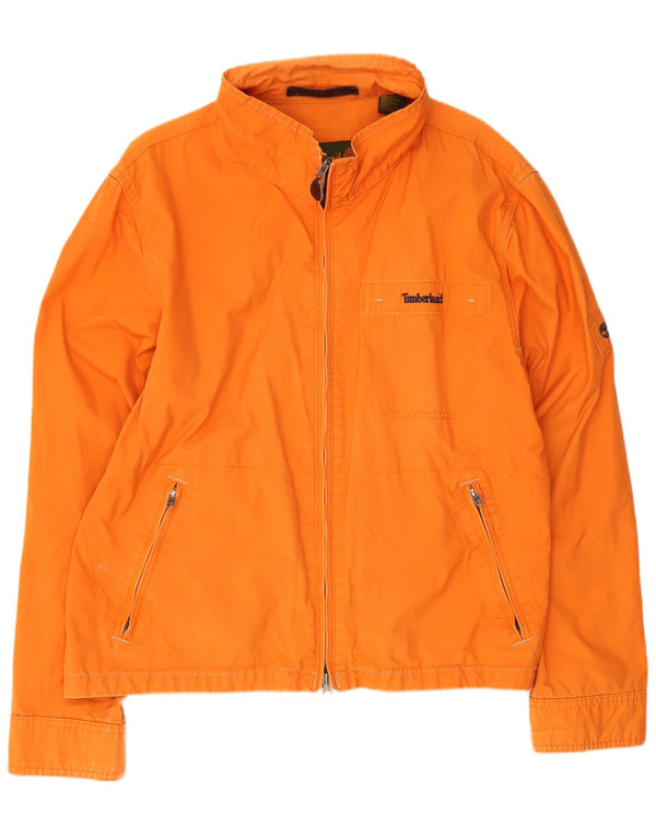 Timberland Mens Bomber Jacket UK 40 Large Orange Cotton