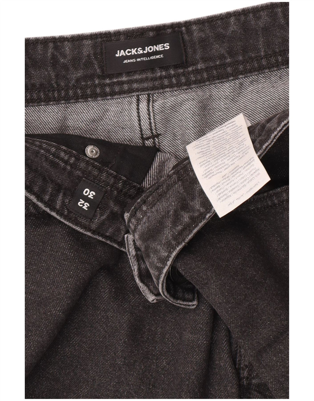 Jack & Jones Mens Straight Jeans W32 L27 Grey Cotton