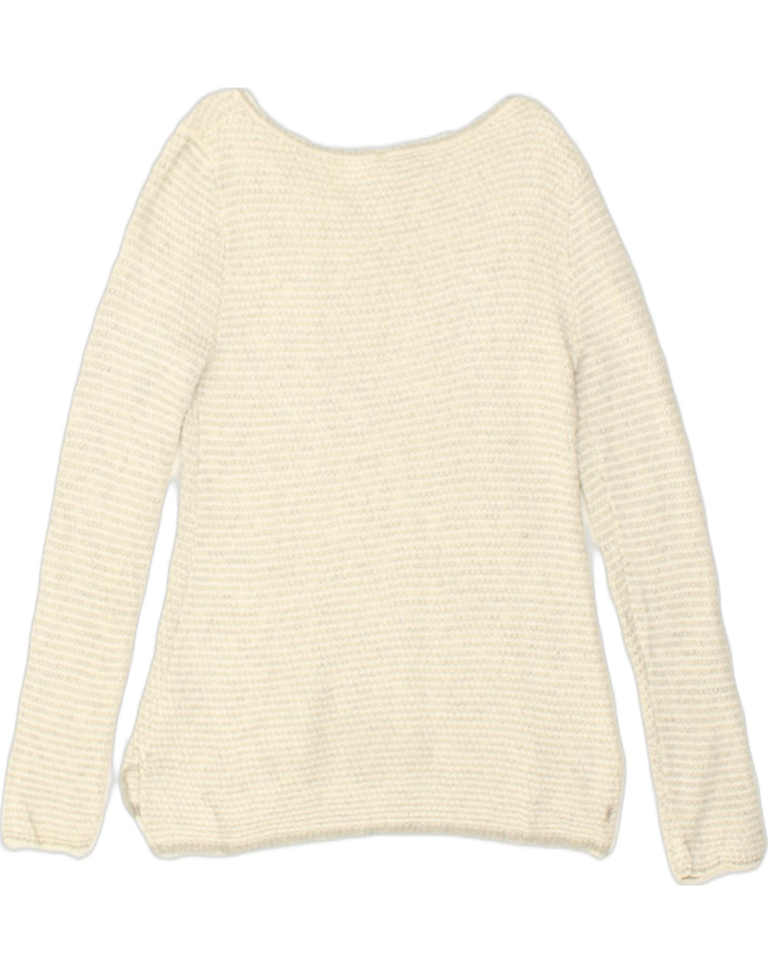 J. CREW Womens Crew Neck Jumper Sweater UK 14 Medium Beige Viscose | Vintage J. Crew | Thrift | Second-Hand J. Crew | Used Clothing | Messina Hembry 