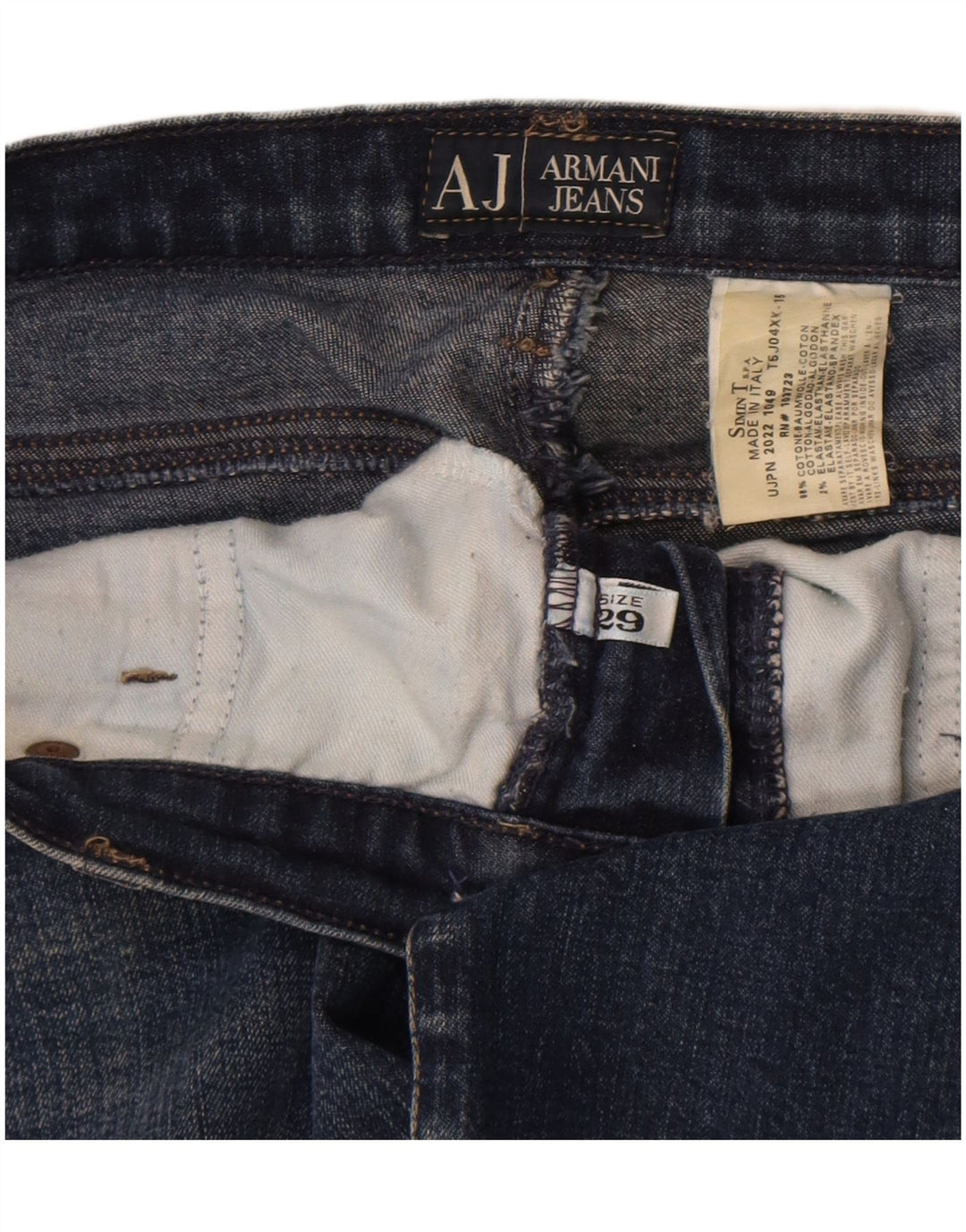 Armani Womens Straight Jeans W29 L29 Blue Cotton