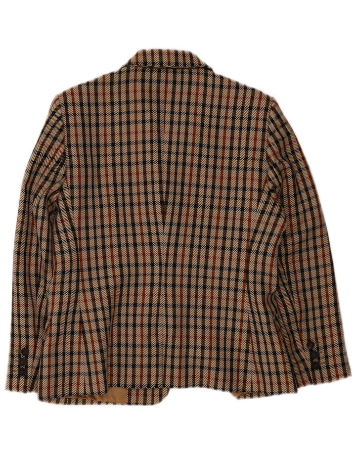DAKS Womens 2 Button Blazer Jacket UK 14 Medium Multicoloured Check
