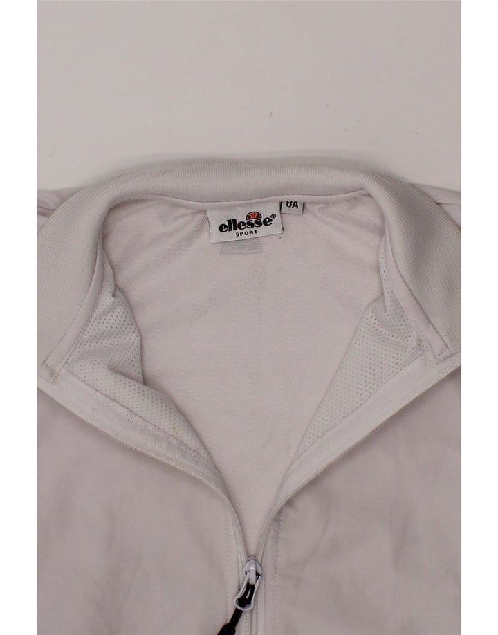 ELLESSE Girls Tracksuit Top Jacket 7-8 Years Off White Polyester Vintage Ellesse and Second-Hand Ellesse from Messina Hembry 