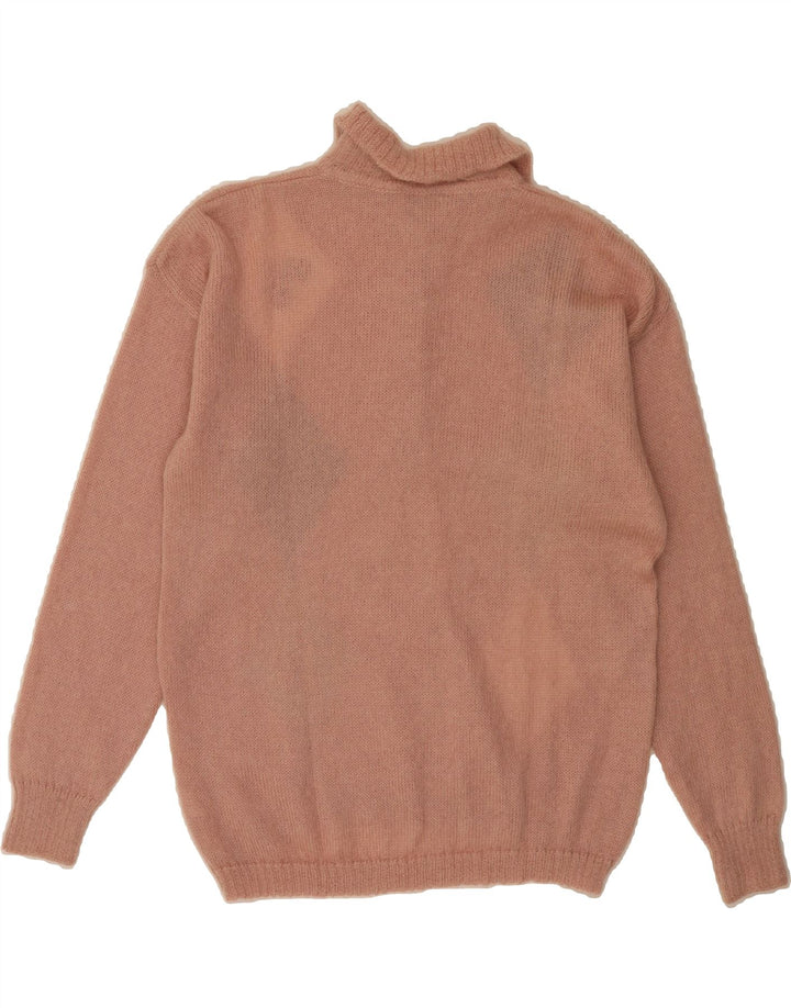 GITAM Womens Polo Neck Jumper Sweater UK 16 Large Pink Argyle/Diamond Vintage Gitam and Second-Hand Gitam from Messina Hembry 