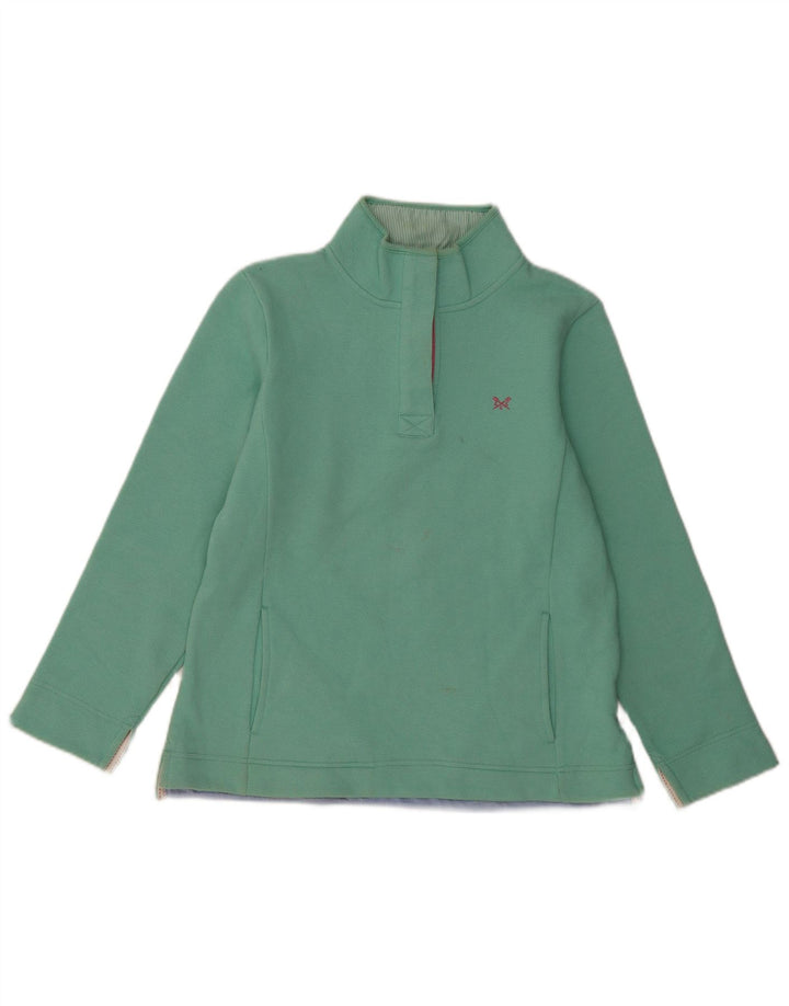 Crew Clothing Womens Button Neck Sweatshirt Jumper UK 12 Medium Green