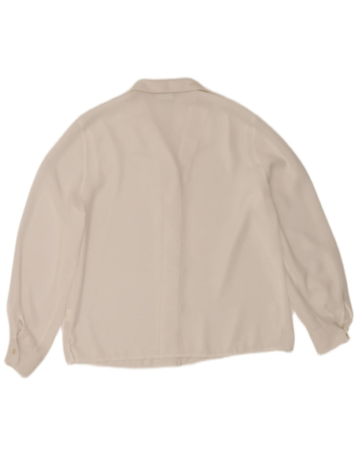 Vintage Womens Shirt Blouse EU 40 Medium White Polyester