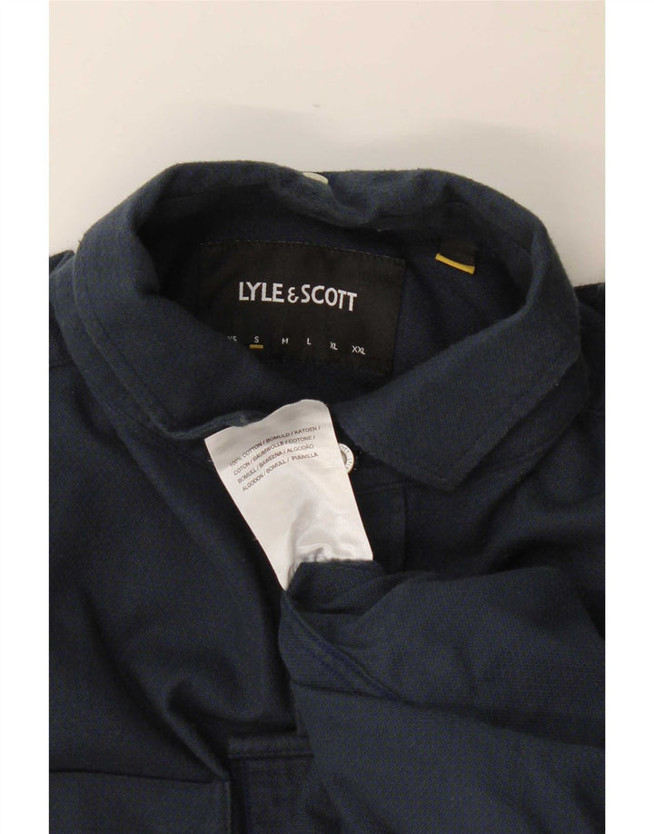 Koszula męska Lyle & Scott, mała, granatowa, bawełniana