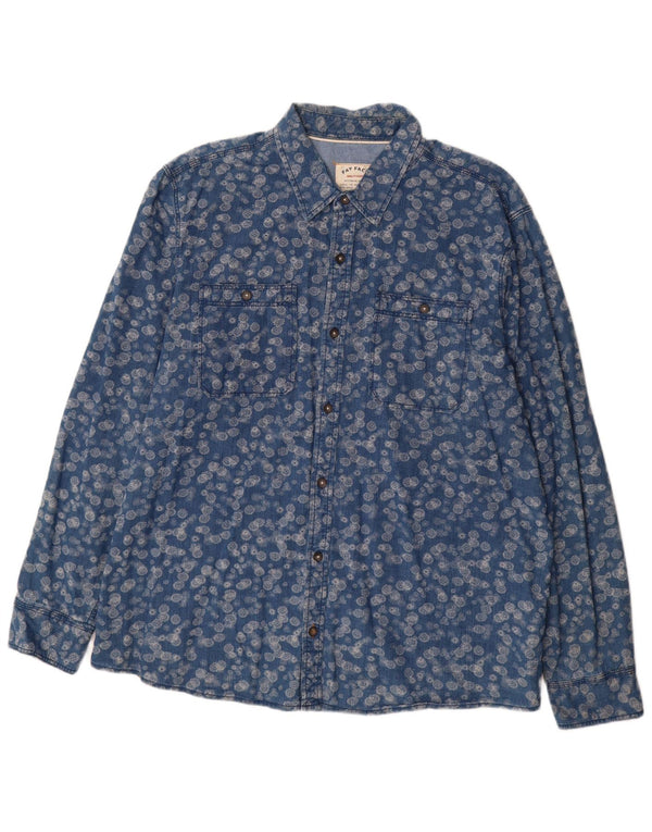 Fat Face Herreskjorte 2XL Blå Blomsterbomuld