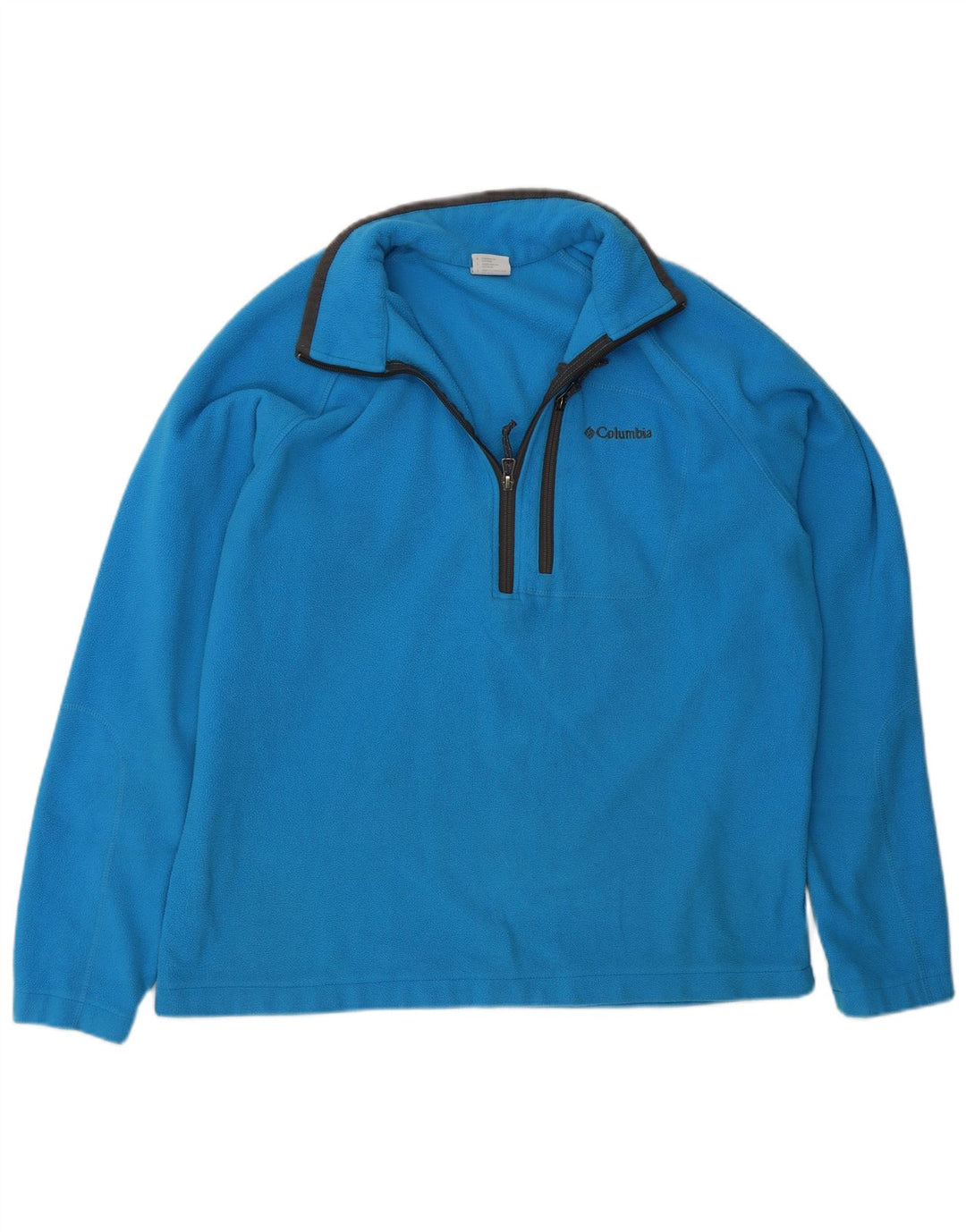 Maglione in pile da uomo Columbia con zip e collo, grande, in poliestere blu