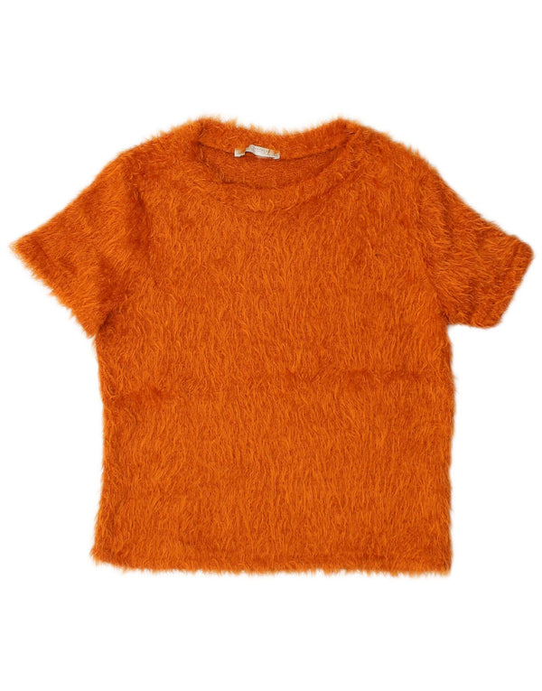 Zara Camiseta Mujer Top UK 10 Small Naranja Poliéster