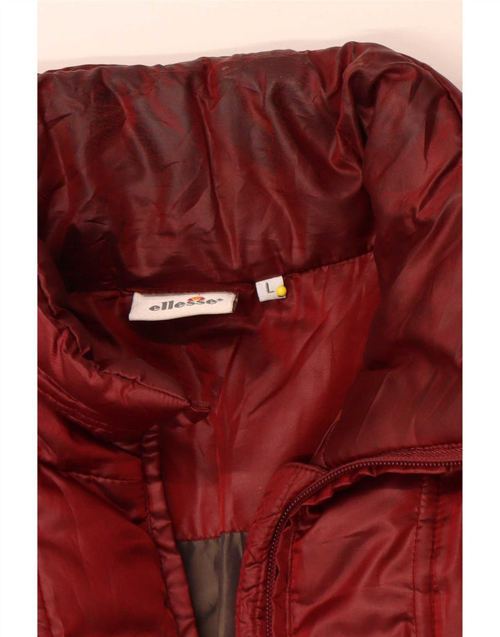 Giacca imbottita da donna Ellesse UK 16 Large Rosso Poliestere