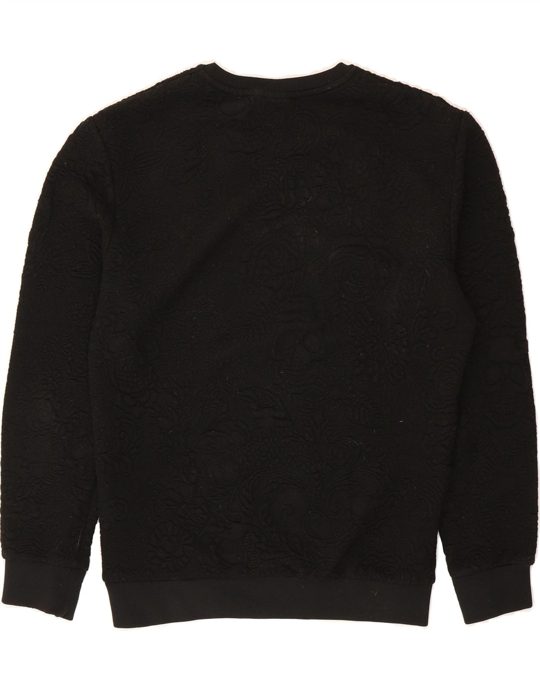 ZARA Womens Oversized Sweatshirt Jumper UK 14 Medium Black Floral Vintage Zara and Second-Hand Zara from Messina Hembry 