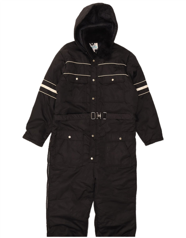 Sears Work Leisure Mens Hooded Ski Jumpsuit Large  Black Nylon