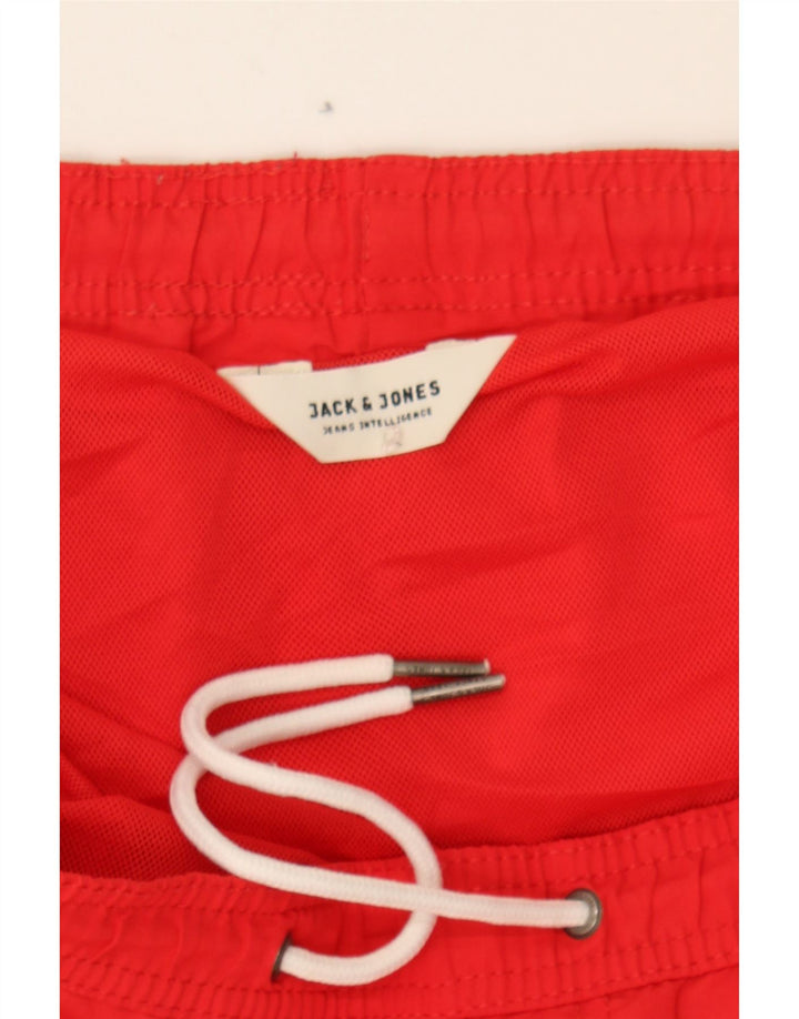 JACK & JONES Mens Graphic Swimming Shorts Large  Red Vintage Jack & Jones and Second-Hand Jack & Jones from Messina Hembry 
