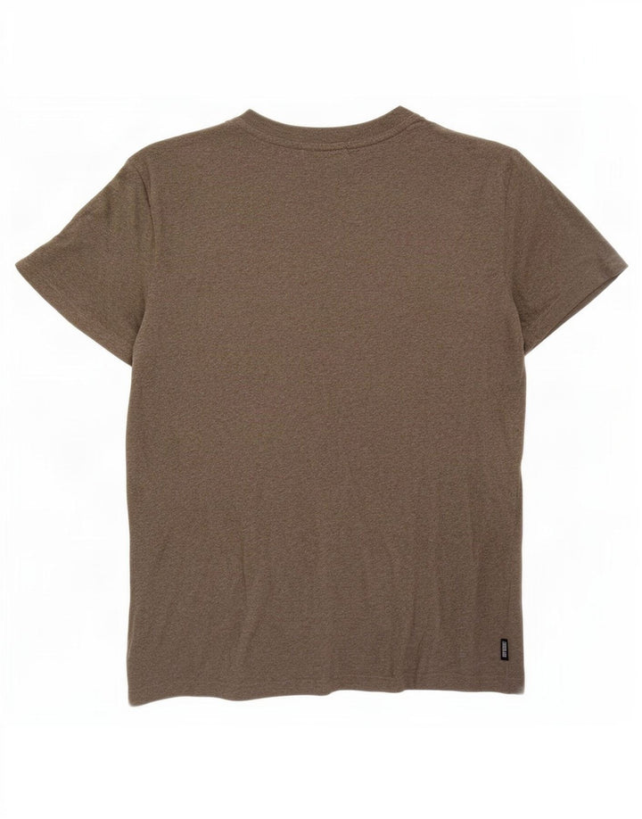 Superdry Mens T-Shirt Top Medium Khaki Flecked Cotton