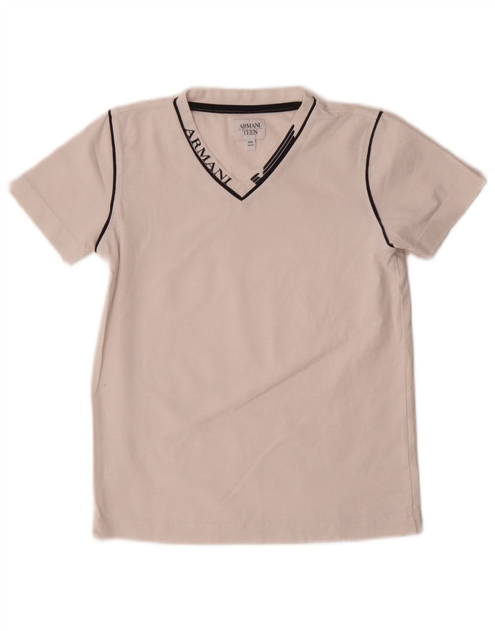 Armani Boys Graphic T-Shirt Top 9-10 Years White