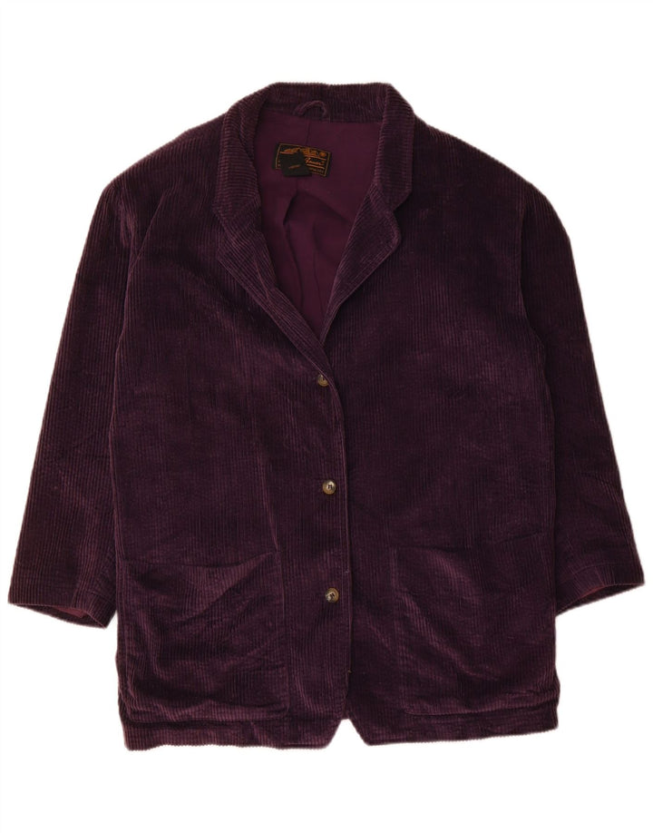 EDDIE BAUER Chaqueta tipo blazer extragrande con 3 botones para mujer UK 10 Small Borgoña