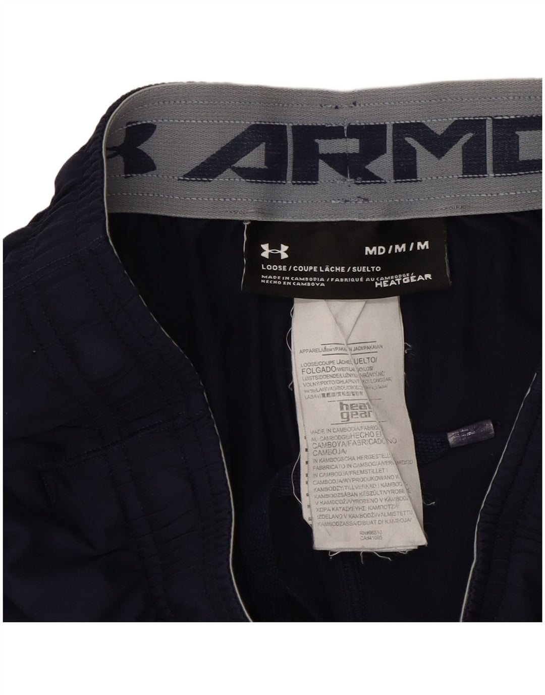 Under Armour Mens Heat Gear Sport Shorts Medium  Navy Blue Polyester