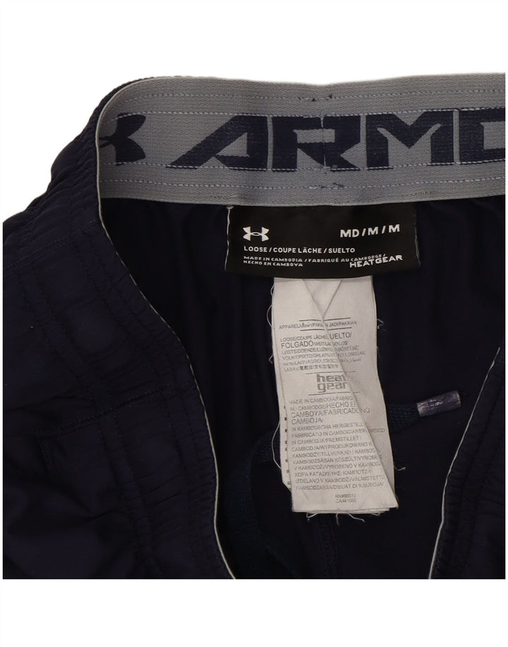 Under Armour Mens Heat Gear Sport Shorts Medium  Navy Blue Polyester