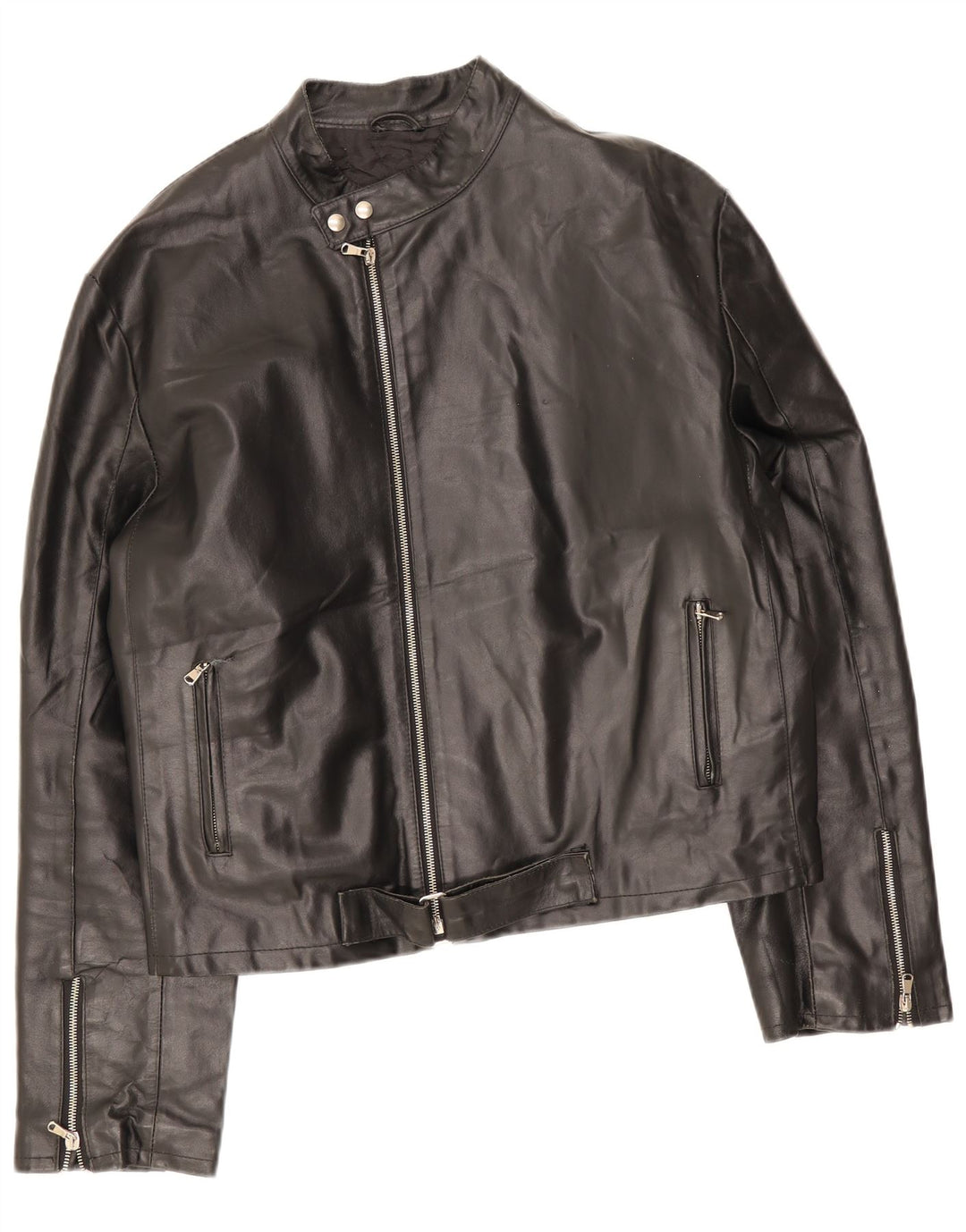 Vintage Mens Leather Jacket UK 36 Small Black