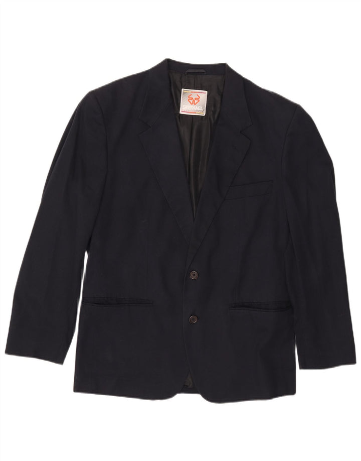 Giacca blazer da uomo a 2 bottoni Stefanel UK 38 cotone blu navy medio