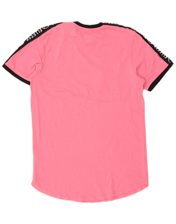 Ellesse Mens Graphic T-Shirt Top Medium Pink Colourblock