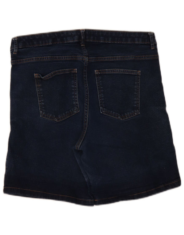 Marks & Spencer Damen Jeansshorts UK 14 Large W34 Marineblaue Baumwolle