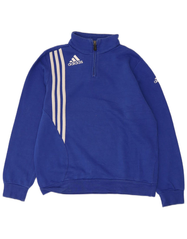 Adidas Boys cipzáras nyakú pulóver 13-14 éves kék pamut