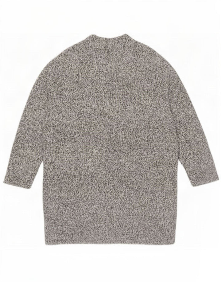 Zara Womens Open Cardigan Sweater UK 16 Large Grå Polyester
