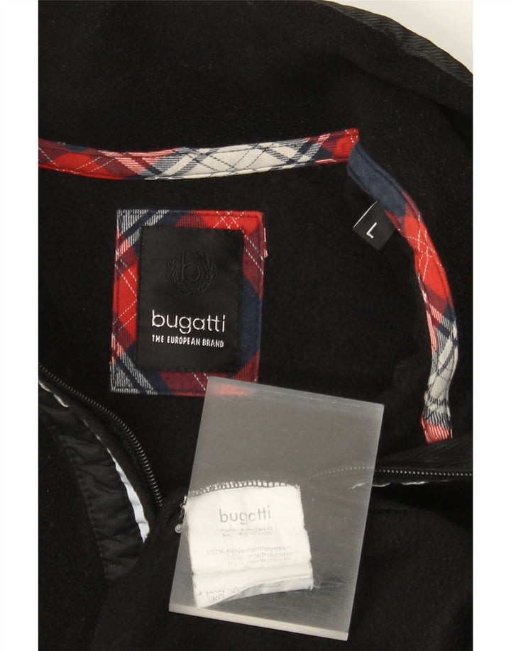 Bugatti herre lynlås hals fleece jumper stor sort polyester