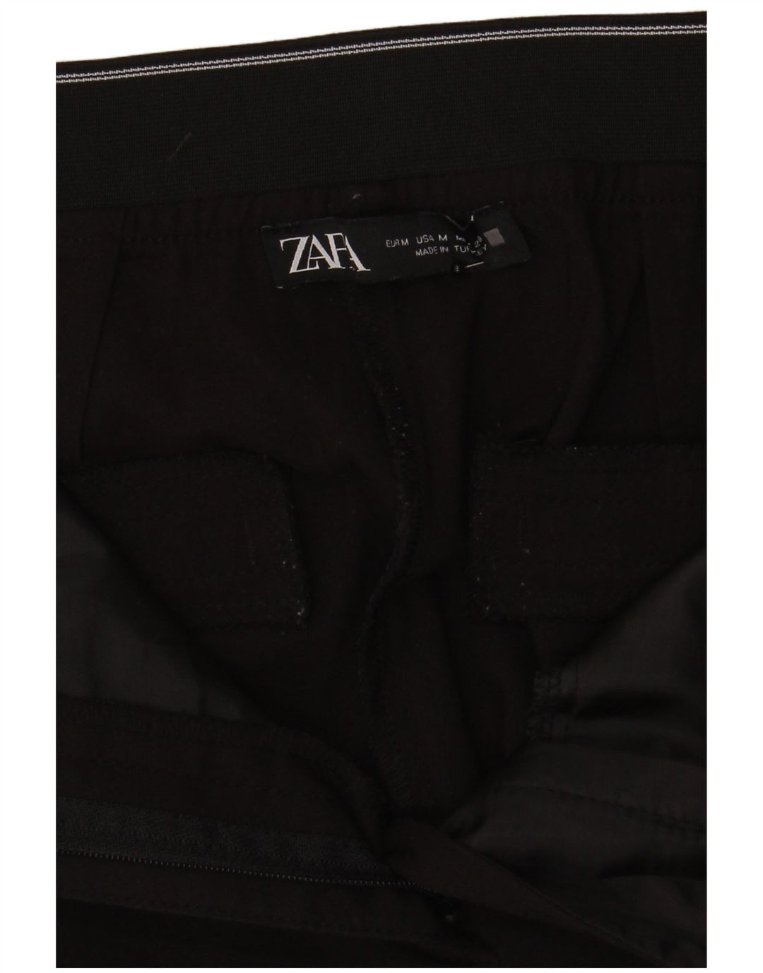 Zara Womens Slim Chino Trousers Medium W28 L27 Black