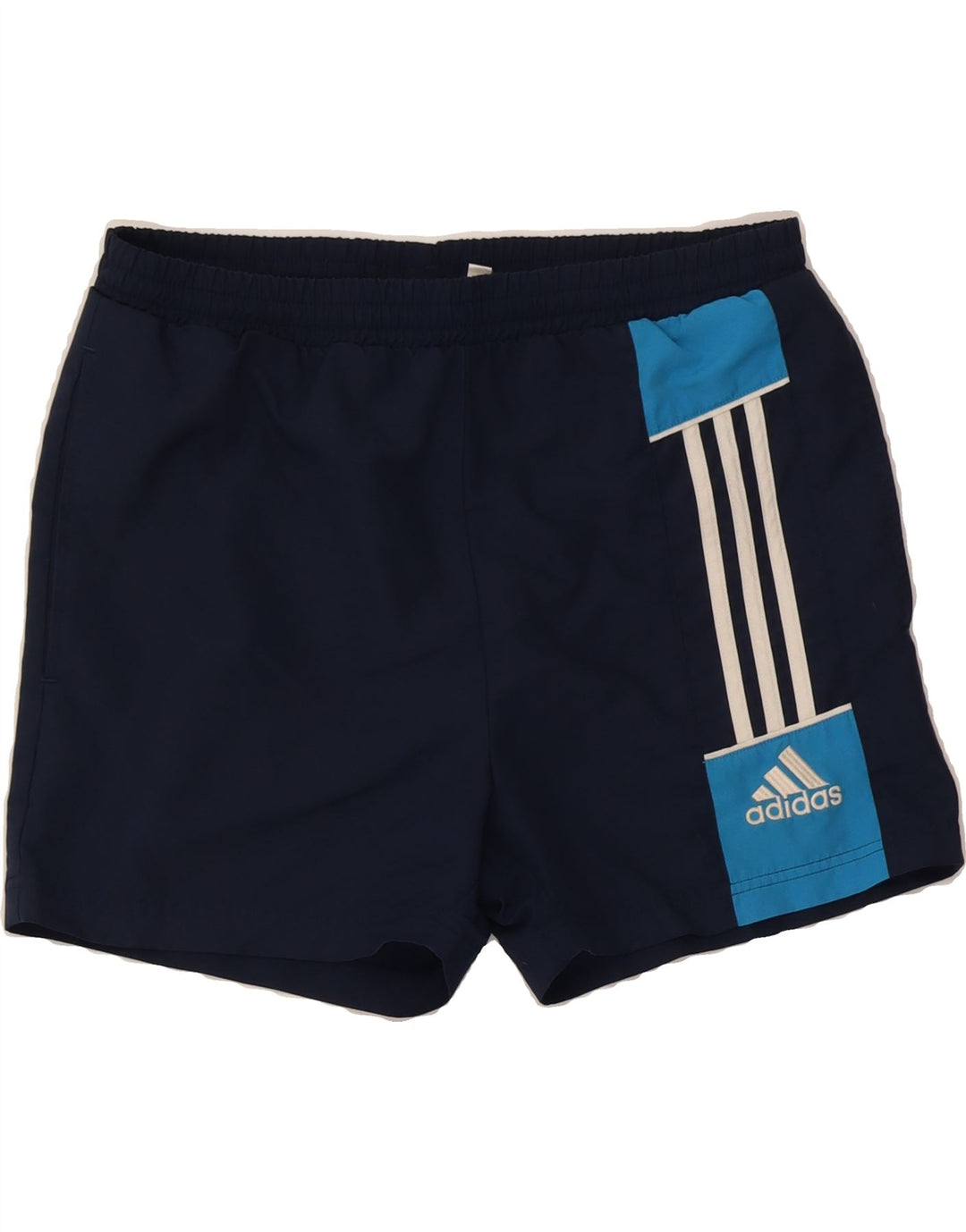 ADIDAS Mens Swimming Shorts Small Navy Blue Polyester Vintage Adidas and Second-Hand Adidas from Messina Hembry 