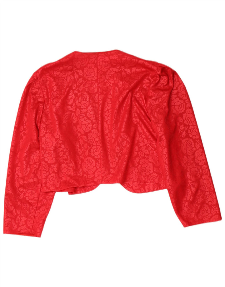 C&A Womens Bolero Top EU 38 Medium Red Floral Polyester