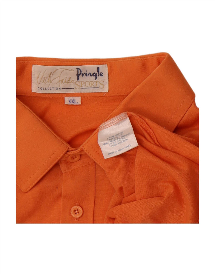 PRINGLE Mens Polo Shirt 2XL Orange Cotton