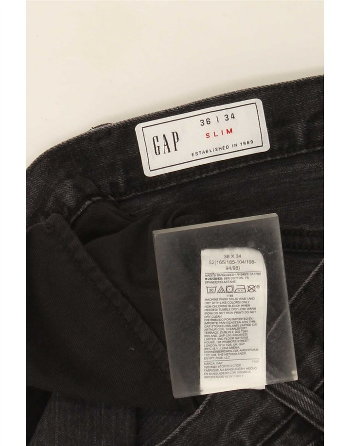Gap Mens Slim Jeans W36 L34 Black Cotton