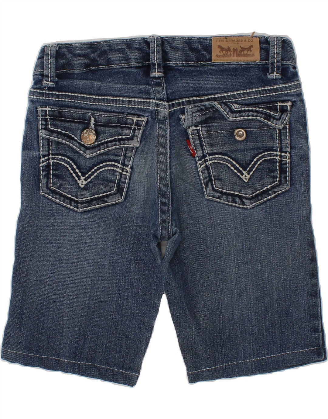 LEVI'S Boys Denim Shorts 7-8 Years W22 Blue Cotton Vintage Levi's and Second-Hand Levi's from Messina Hembry 