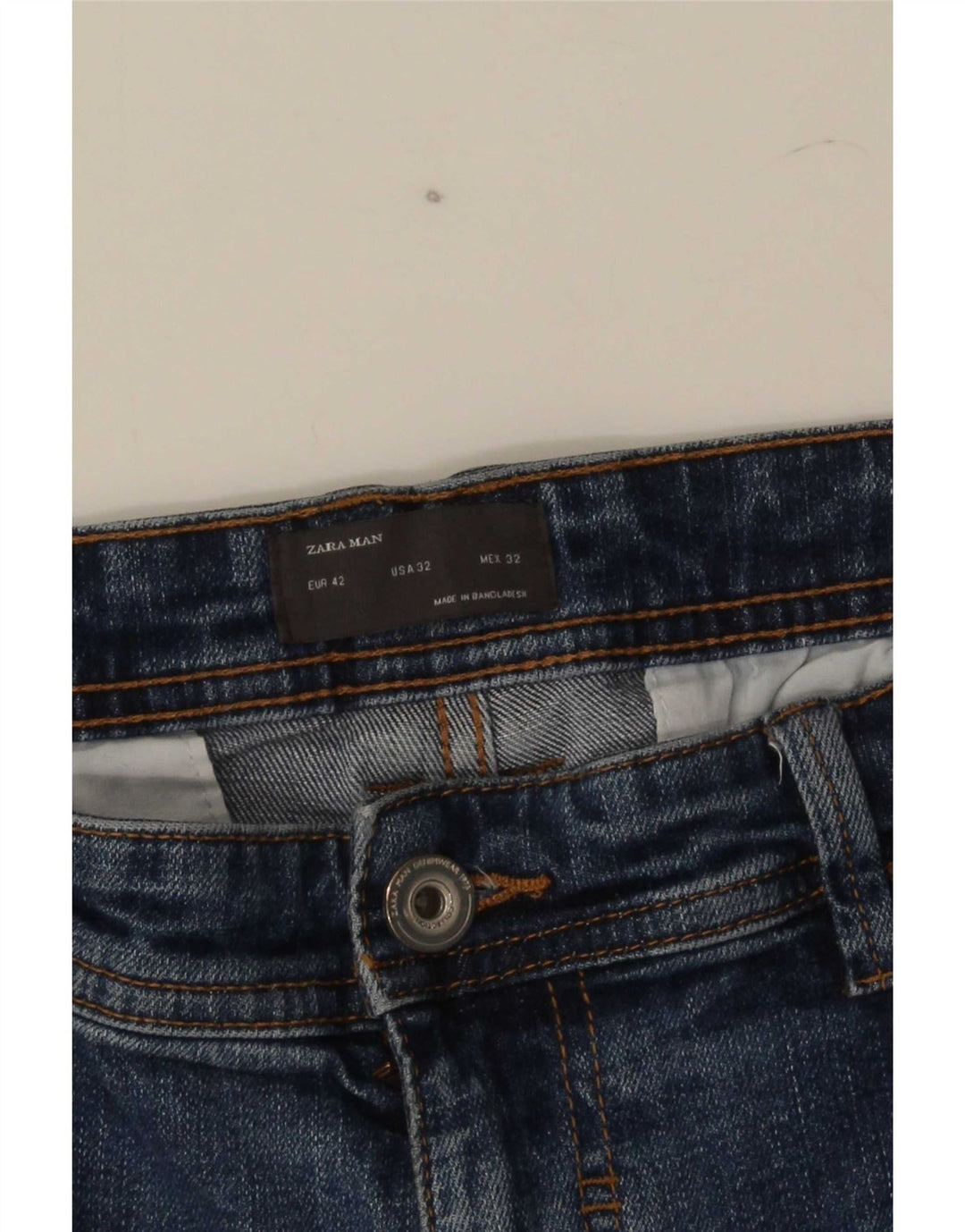 Zara Mens Denim Shorts EU 42 Large W32  Blue