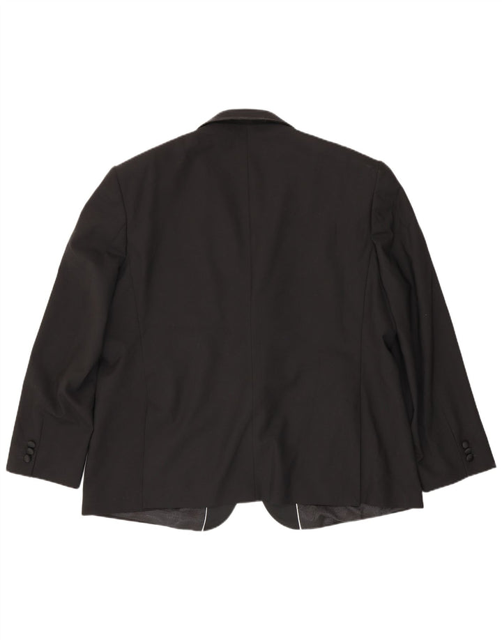 Pierre Cardin Mens 1 Button Blazer Jacket UK 52 6XL Black Polyester