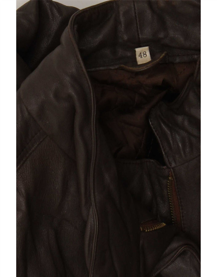 Giacca in pelle vintage da donna EU 38 Marrone medio